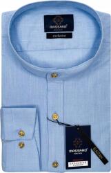 Massaro Nagy méretű, világoskék, vászon férfi ing állógallérral, Regular-fit szabású