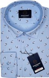 Massaro Nagy méretű elegáns kék Prémium férfi ing lycra Regular-fit