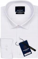 Massaro Fehér férfi ing finom, strukturált nyomással, slim fit öltönyhöz