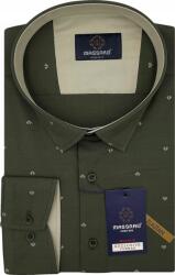 Massaro nagy méretű khaki elegáns férfi ing lycra Regular-fit