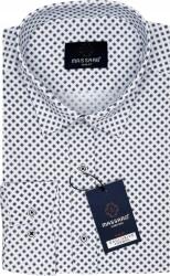 Massaro Elegáns fehér Prémium férfi ing lycra finom mintákkal Slim-fit