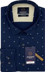 Massaro Sötétkék mintás férfi ing lycrával, regular-fit szabású MS034295