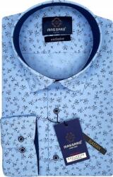 Massaro Kék virágmintás, lycrás férfi ing, szűkített fazon, díszszegéssel Slim-fit MS050172