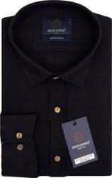 Massaro Fekete lenvászon férfi ing hosszú ujjú Slim-fit szabással Massaro márkától casual viseletre