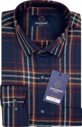 Massaro Sötétkék kockás flanel férfi ing zsebbel, Regular-fit MS022612