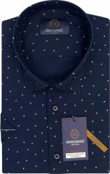 Massaro Sötétkék rövid ujjú férfi ing lycrával, Regular-fit szabású Massaro