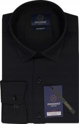 Massaro Fekete elegáns férfi ing finom strukturált slim dombornyomással