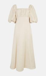 Warehouse Bézs Klasszikus Midaxi Ruha Pamut Puffos Ujjak Warehouse 42