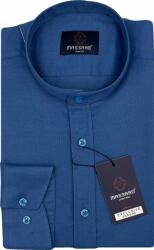 Massaro Kék férfi ing finom szerkezetű állógallérral, Slim-fit lycra