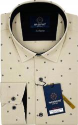 Massaro Prémium bézs férfi ing lycrával, apró mintás MS039757