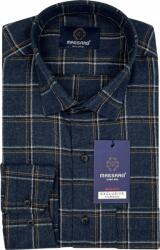 Massaro Sötétkék kockás flanel férfi ing zsebbel, Regular-fit MS041613