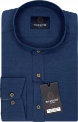 Massaro Sötétkék Oxford férfi ing állógallérral, lycrával, hosszú ujjú, Slim-fit