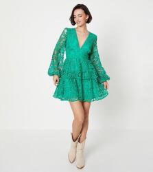 Oasis Zöld Ruha Mini Hímzett Hosszú Ujjú V-nyakkivágással Oasis 36