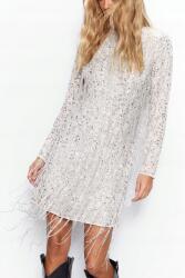 Warehouse Bézs Klasszikus Mini Ruha Rojtokkal Egyenes Kerek Nyakkivágással Warehouse 42