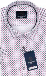 Massaro Férfi rövid ujjú, lycrás, apró mintás Slim-fit ing