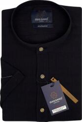 Massaro Stílusos fekete férfi rövid ujjú ing állógallérral Massaro Slim-fit