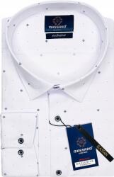 Massaro Nagy Méretű, mintás, fehér, lycrás férfi ing öltönyhöz