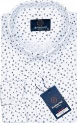 Massaro Elegáns, fehér, mintás Premium férfi ing Regular Fit