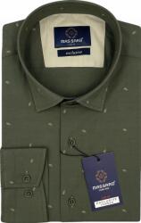 Massaro Elegáns zöld férfi ing lycrával, apró mintás, Slim-fit szabású MS034592