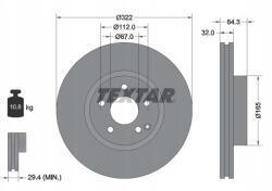 Textar Féktárcsa Textar 92163505