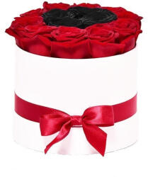 Aranjamente florale - Aranjament floral Trandafiri parfumati de sapun, in cutie alba Luxury S galben