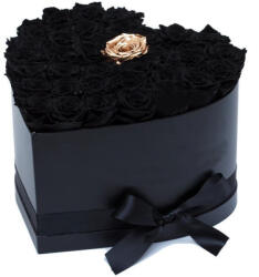 Aranjamente florale - Aranjament floral inima cu trandafiri de sapun Gold Lux Negru Aranjament floral