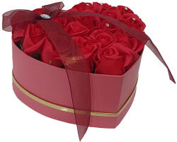 Aranjamente florale - Aranjament floral cutie inima cu trandafiri sapun rosii Red