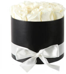 Aranjamente florale - Aranjament floral alb Trandafiri parfumati de sapun, in cutie neagra Luxury Alb Aranjament floral