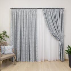 Hiko Set 3 piese Hiko, doua draperii Imperial Garden gri si o perdea Ana voal, cu rejansa Premium, creion 6, 5cm (100007561)
