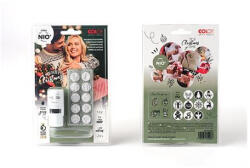  Bélyegző, kirakós, 10 motívummal, "Nio Karácsony", fehér ház, fekete párnával (RC01510001) - nyomtassingyen