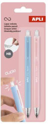 APLI Töltőceruza, HB, nyomógombos, APLI "Infinite Click", kék és rózsaszín (20066) - nyomtassingyen