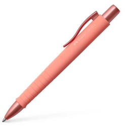Faber-Castell Golyóstoll, 0, 7 mm, nyomógombos tolltest, korallpiros tolltest, FABER-CASTELL "Poly Ball Urban", kék (241125) - nyomtassingyen