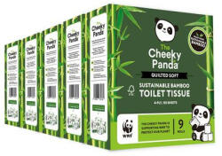The Cheeky Panda Toalettpapír, bambusz, 3 rétegű, kistekercses, 9 tekercs, CHEEKY PANDA, fehér (PFTOILT9X5) - nyomtassingyen