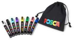 uni Dekormarker készlet, 1, 8-2, 5 mm, UNI "Posca Pouch PC-5M", 8 különböző szín, tartóval (2UPC5MPOUCH) - nyomtassingyen