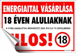  Információs matrica, 11, 6x16, 6 cm, "Energiaital vásárlása 18 éven aluliaknak tilos! (650 - 38) - nyomtassingyen
