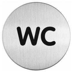 Durable Piktogram, információs tábla, átmérő 83mm, WC Durable ezüst (490723) - nyomtassingyen