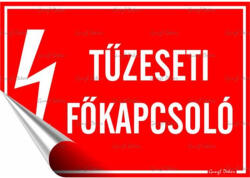  Információs matrica, 11, 6x16, 6 cm, "Tűzeseti főkapcsoló (650 - 1) - nyomtassingyen