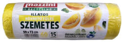 Mazzini Szemeteszsák, újrahasznosított, köthető füles, illatosított, 60 l, 15 db, 59x72 cm, 13 , MAZZINI, citrus illat (104003) - nyomtassingyen