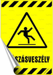  Információs matrica, 25x17, 5 cm, "Csúszásveszély (221 - 270) - nyomtassingyen