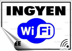  Információs matrica, 11, 6x16, 6 cm, "Ingyen Wifi (650 - 32) - nyomtassingyen