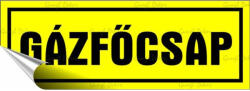  Információs matrica, 14x5 cm, "Gázfőcsap (200 - 450) - nyomtassingyen