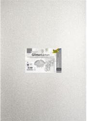  Dekorkarton tömb, csillámos, 1 oldalas, 50x70 cm, 300g, 5 lap, FOLIA, ezüst (85560) - nyomtassingyen