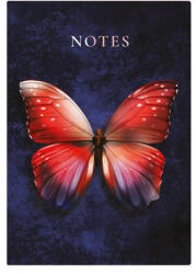 TopTimer Jegyzetfüzet, A5, vonalas, 96 lap, TOPTIMER "Notes", piros pillangó (26C167N-002) - nyomtassingyen