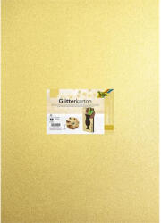  Dekorkarton tömb, csillámos, 1 oldalas, 50x70 cm, 300g, 5 lap, FOLIA, arany (85565) - nyomtassingyen