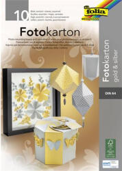  Dekorkarton tömb, A4, 300 g, 10 lap, FOLIA, arany-ezüst (611) - nyomtassingyen