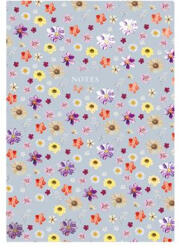 TopTimer Jegyzetfüzet, A5, vonalas, 96 lap, TOPTIMER "Notes", kék virágos (26C167N-005) - nyomtassingyen