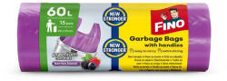 Hewa Szemeteszsák, köthető füles, illatosított, 60 l, 15 db, 59x70 cm, 16 , FINO "Premium handles", lila (8571058735) - nyomtassingyen