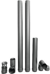 Fornello Kit de evacuare (coș de fum) Fornello Ø80 mm, etanșare cu garnitură, 2, 5 m lungime, negru (KIT EVAC DN 80 2,5 ML)