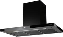 Turbionaire Hota incorporabila decorativa Turbionaire TMA90WB, Putere de absorbtie 800 mc/h, Motor brushless, Control Touch, Display digital, Clasa A++, 90 cm, Negru (TMA90WB) Hota