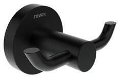 RAVAK Kona KN 100.20BLM dupla törölközőakasztó, matt fekete (RAV-X07P1300)